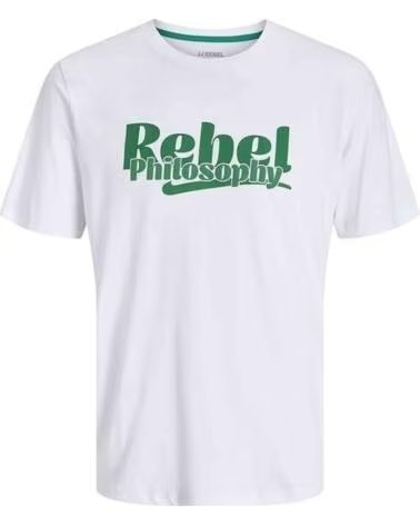 JJ REBEL KURZARM-T-SHIRT 12279421-WHITE FÜR HERREN BLANCO