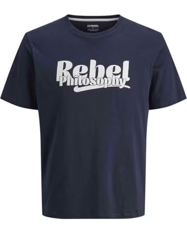 JJ REBEL KURZARM-T-SHIRT 12279421-SKY FÜR HERREN AZUL MARINO