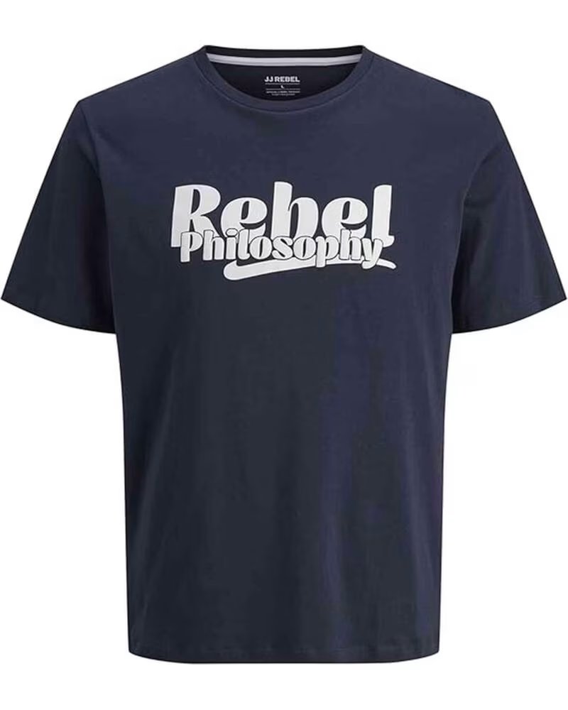 JJ REBEL KURZARM-T-SHIRT 12279421-SKY FÜR HERREN AZUL MARINO