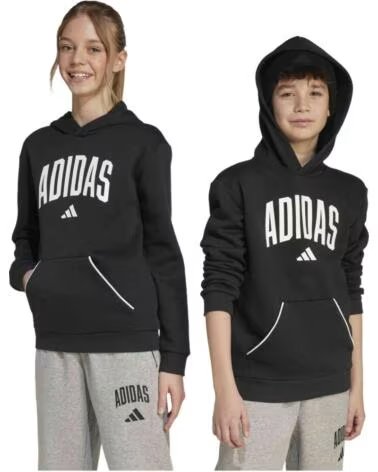 ADIDAS SUDADERA CON CAPUCHA JM1536 PARA NIÑOS UNISEX NEGRO-BLANCO BLACK-WHITE