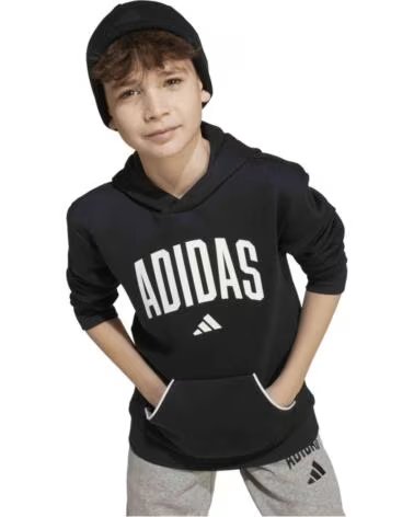 ADIDAS SUDADERA CON CAPUCHA JM1536 PARA NIÑOS UNISEX NEGRO-BLANCO BLACK-WHITE