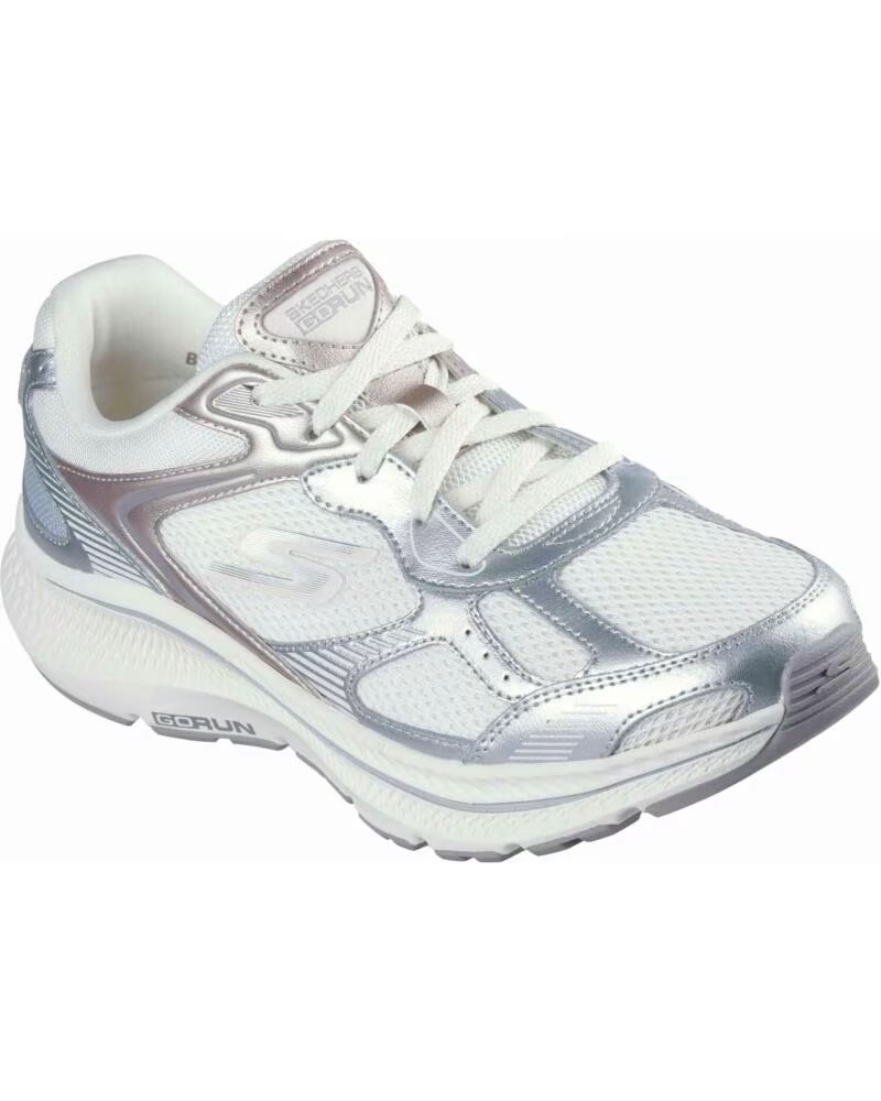SKECHERS Zapatillas 128633-Ofwt en blanco para mujer OFF WHITE LEATHER-SILVER TRIM
