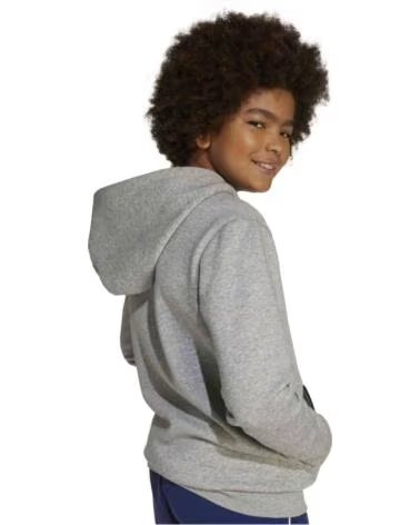 ADIDAS SWEATSHIRT COM CAPUZ JV7336 EM CINZA PARA CRIANÇAS UNISEXO MGREYH-BLACK