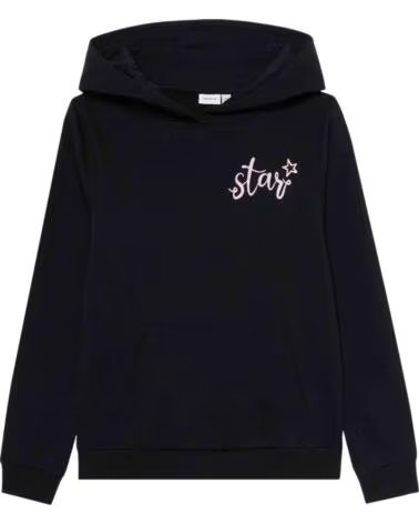 NAME IT CAMISOLA COM CAPUCHO 13246279-BLACK PARA RAPARIGAS NEGRO