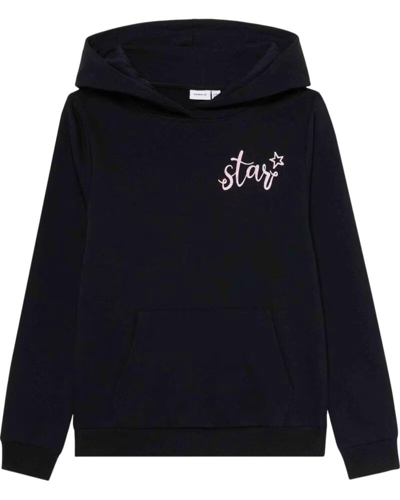 NAME IT CAMISOLA COM CAPUCHO 13246279-BLACK PARA RAPARIGAS NEGRO