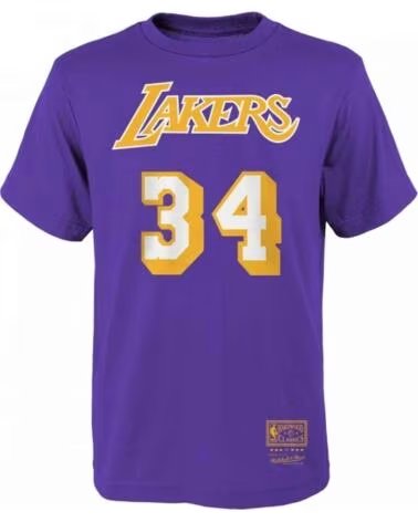 MITCHELL & NESS CAMISETA DE MANGA CORTA EN2B7BMR0N01-LAKSO MORADA NIÑOS O´NEAL 34