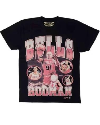 MITCHELL NESS MAGLIETTA MANICA CORTA BMTRINTL1501-CBUBLCK NERO UOMO