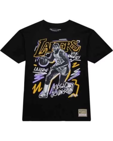 MITCHELL NESS MAGLIETTA A MANICA CORTA TP10221-LALBLCK UNISEX