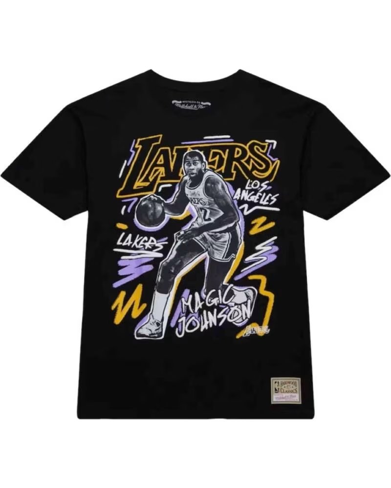 MITCHELL NESS MAGLIETTA A MANICA CORTA TP10221-LALBLCK UNISEX