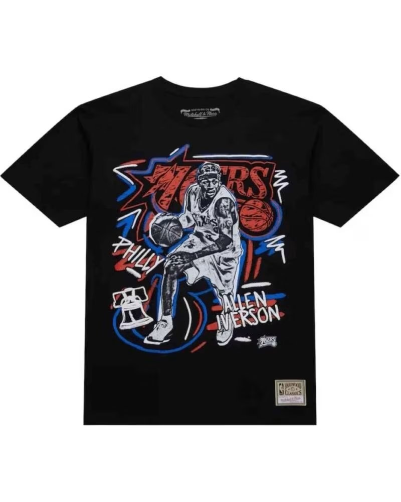 MITCHELL NESS KURZARMSHIRT TP10221-P76BLCK UNISEX