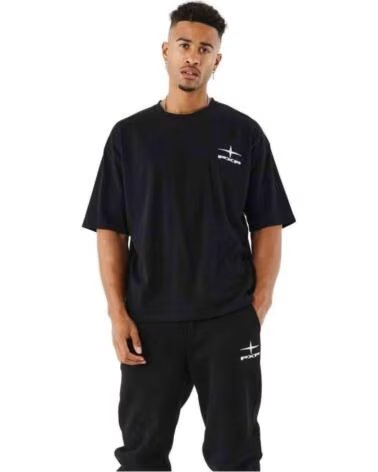 PROJECT X PARIS KURZARM-T-SHIRT 2512025-BKW FÜR HERREN NOIR-BLANC