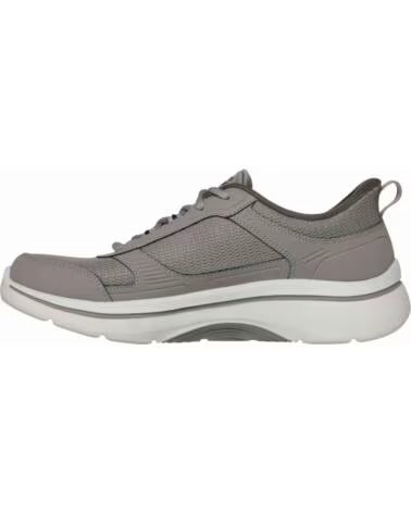 SKECHERS BASKETS 216650-KHK KHAKI LEATHER-TEXTILE POUR HOMME