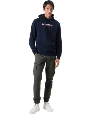 TOMMY HILFIGER KAPUZENPULLOVER DM0DM22113C1G BLAU HERREN BLUE