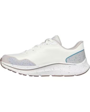 SKECHERS TÉNIS 128625-OFWT MULHER BRANCO OFF WHITE TEXTILE-TEAL TRIM