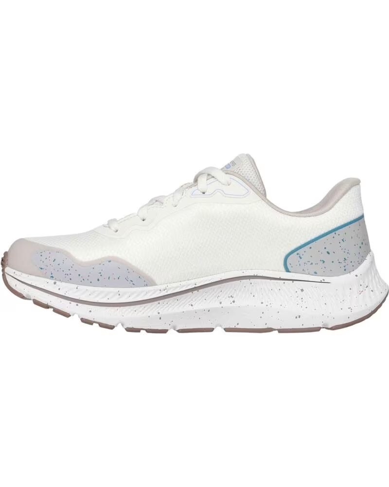 SKECHERS TÉNIS 128625-OFWT MULHER BRANCO OFF WHITE TEXTILE-TEAL TRIM