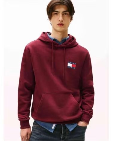 TOMMY HILFIGER KAPUZENPULLOVER DM0DM20738XIU HERREN ROT RED