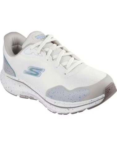 SKECHERS TÉNIS 128625-OFWT MULHER BRANCO OFF WHITE TEXTILE-TEAL TRIM