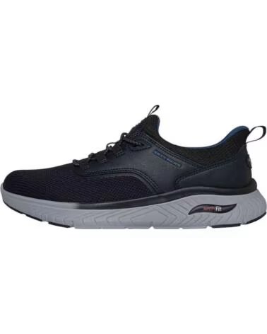 SKECHERS BASKETS 211190-BLK NOIR HOMME BLACK KNITTED MESH - SYNTHETIC
