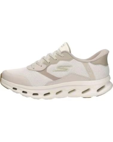 SKECHERS BASKETS 216660-OFWT OFF WHITE SYNTHETIC-TEXTILE TRIM POUR HOMME