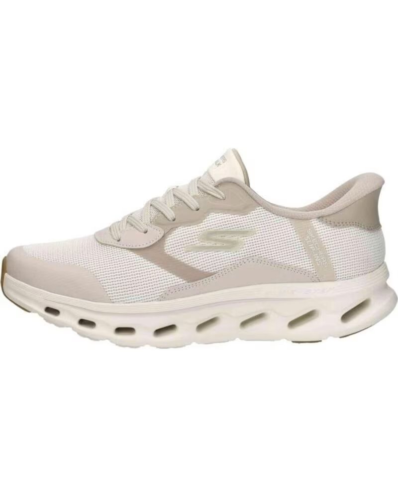 SKECHERS BASKETS 216660-OFWT OFF WHITE SYNTHETIC-TEXTILE TRIM POUR HOMME