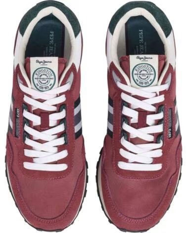 PEPE JEANS BASKETS PMS400010-299 POUR HOMME BORDEAUX 299BURGUNDY RED