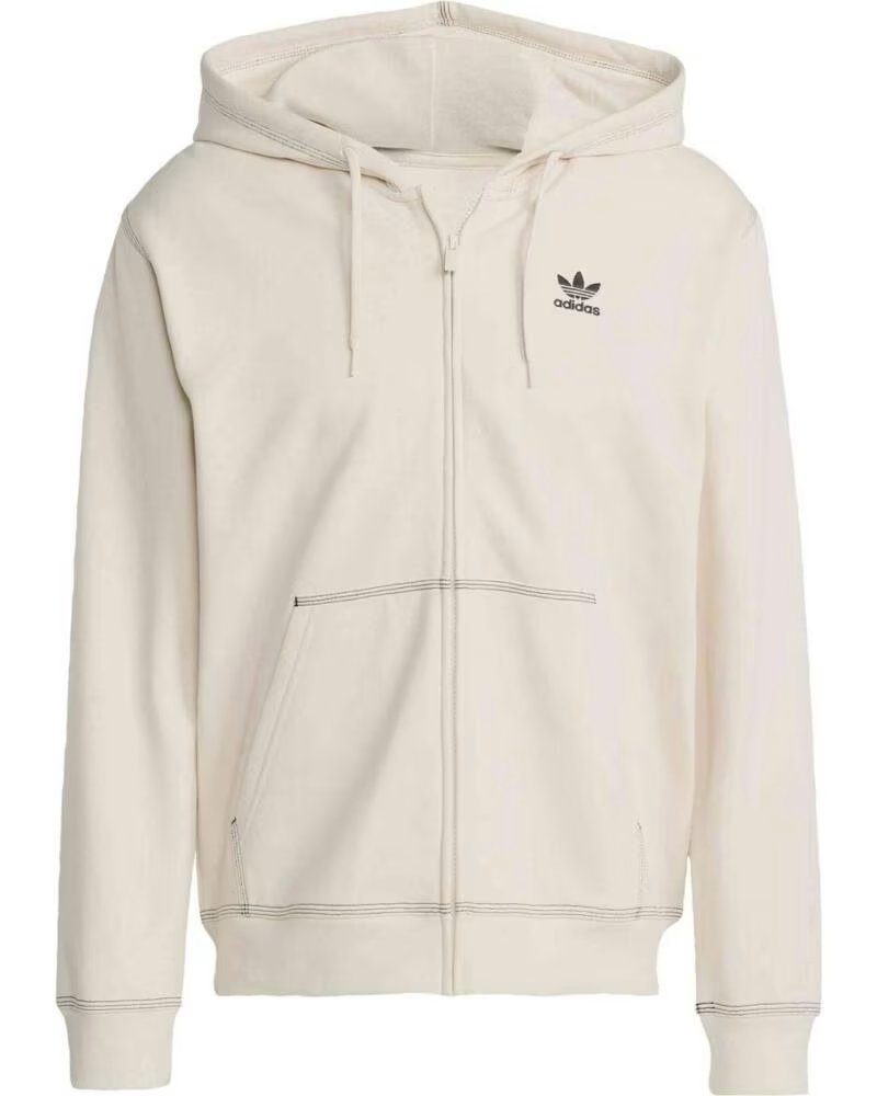 ADIDAS KAPUZENPULLOVER ESSENTIALS FZHD JW0968 HERREN BEIG