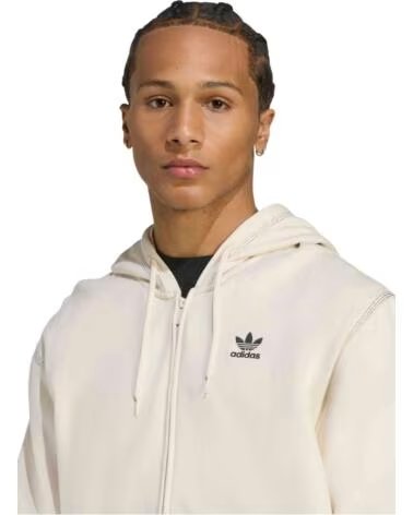 ADIDAS KAPUZENPULLOVER ESSENTIALS FZHD JW0968 HERREN BEIG