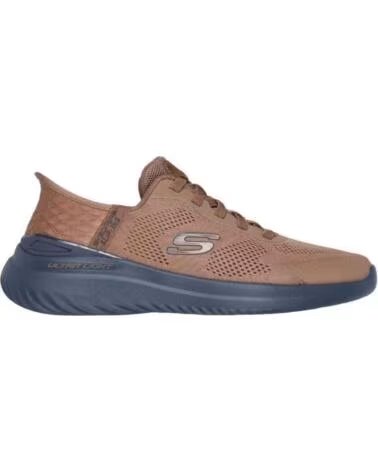 SKECHERS SNEAKER 232459BRBK FÜR HERREN BRAUN MESH-SYNTHETIC-BLACK TRIM BROWN