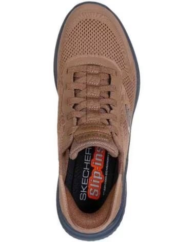 SKECHERS SNEAKER 232459BRBK FÜR HERREN BRAUN MESH-SYNTHETIC-BLACK TRIM BROWN