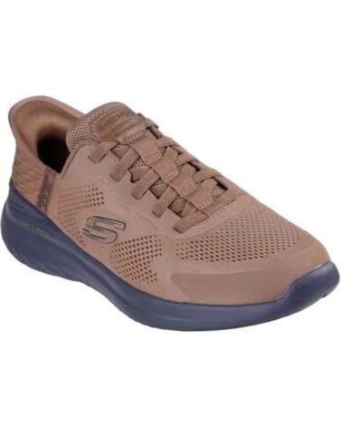 SKECHERS SNEAKER 232459BRBK FÜR HERREN BRAUN MESH-SYNTHETIC-BLACK TRIM BROWN