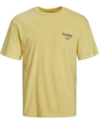 JACK & JONES T-SHIRT MANICA CORTA JORGREETINGS TEE SS CREW NECK GIALLA UOMO YELLOW