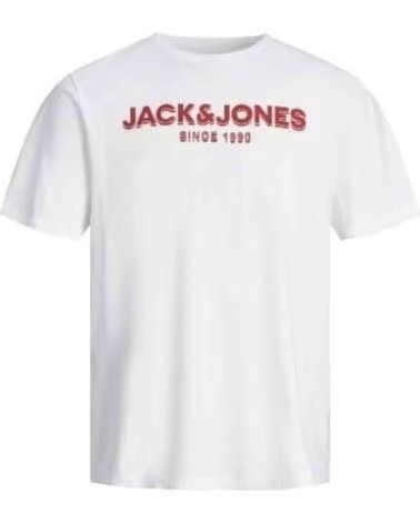 JACK AND JONES T-SHIRT MANICA CORTA JACKJONES JCOSNORKLE TEE SS CREW NECK BIANCO UOMO WHITE