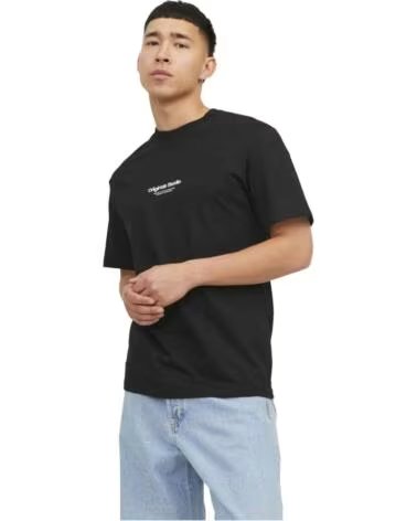 JACK AND JONES T-SHIRT MANICA CORTA JORVESTERBRO 12240121 NERO UOMO MOONBEAN