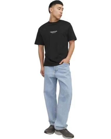 JACK AND JONES KURZARM T-SHIRT JORVESTERBRO 12240121 SCHWARZ HERREN MOONBEAN