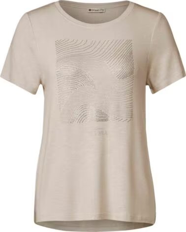 STREET ONE MAGLIETTA MANICA CORTA 321170 FEMININE STONE ARTWORK SAND