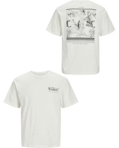 JACK AND JONES T-SHIRT MANICA CORTA JJGURU TEE SS O-NECK CLOUD DANCER UOMO