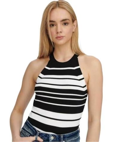 ONLY T-SHIRT 15277548 À RAYURES POUR FEMME BLACK