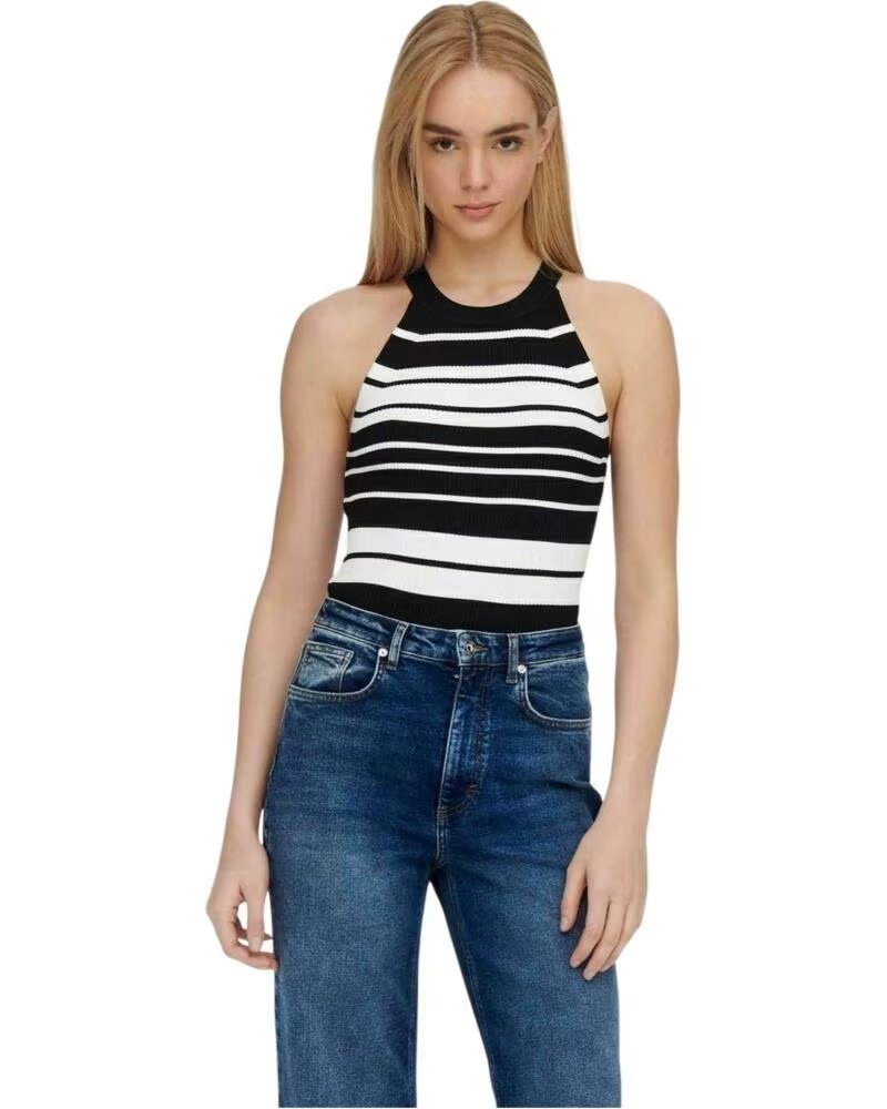 ONLY T-SHIRT 15277548 À RAYURES POUR FEMME BLACK