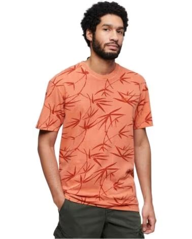 SUPERDRY T-SHIRT MANICA CORTA VINTAGE OVERDYE PRINTED TEE DA UOMO SUN ORANGE
