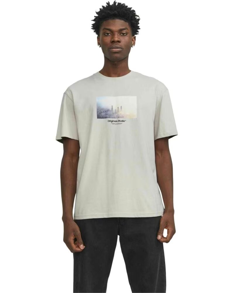 JACK AND JONES T-SHIRT 12250421 MANICA CORTA STAMPATA BLACK