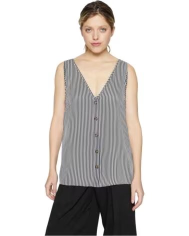 VERO MODA BLOUSE 10286474 RAYÉE SANS MANCHES SNOW WHITE