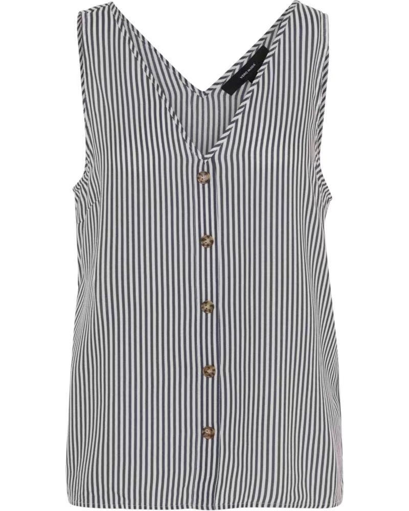 VERO MODA BLOUSE 10286474 RAYÉE SANS MANCHES SNOW WHITE