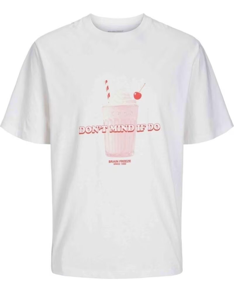 JACK & JONES KURZARM-T-SHIRT JORPLASMA CREW NECK BRIGHT WHITE