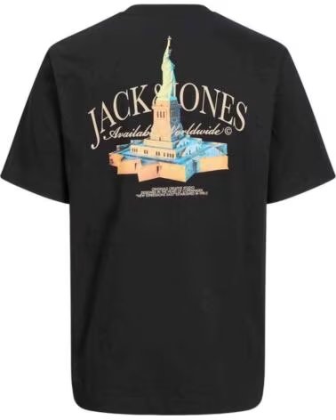 JACK AND JONES KURZARMSHIRT JORBOSTON PHOTO TEE SS CREW NE BLACK