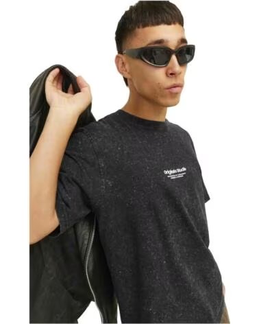 JACK AND JONES KURZARM-T-SHIRT 12256715 SCHWARZ HERREN HUMUS