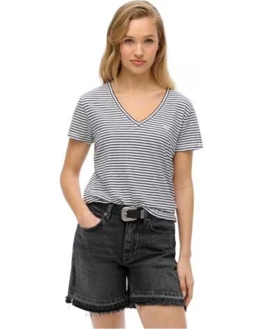 SUPERDRY MAGLIETTA MANICA CORTA W1011181A-9JU RIGHE NAVY