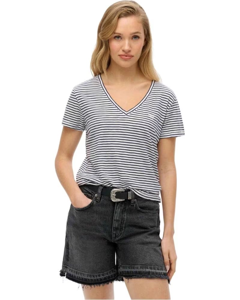 SUPERDRY T-SHIRT MANCHES COURTES W1011181A-9JU RAYÉ NAVY