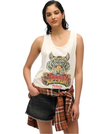 SUPERDRY Camiseta De Tirantes W6012080A-71D en blanco para mujer OFF WHITE