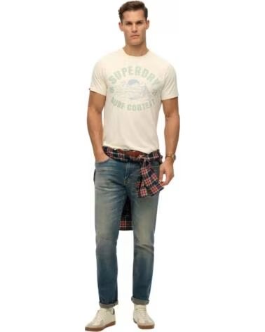 SUPERDRY Camiseta De Manga Corta M1012134A-22C en beige para hombre CREAM WHITE