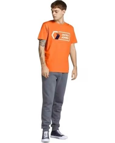 JACK AND JONES KURZARM-T-SHIRT JACKJONES 12204902 IN ORANGE FÜR HERREN